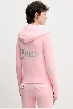 Juicy Couture Velurová mikina ROBERTSON CAVIAR barva, s aplikací, JCBAS125805