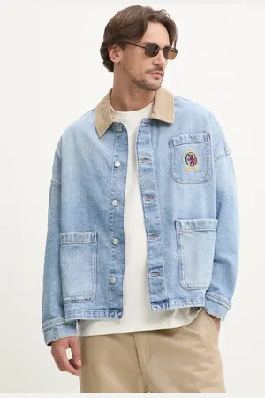 Tommy Hilfiger Džínová bunda barva, přechodná, oversize, DM0DM21049
