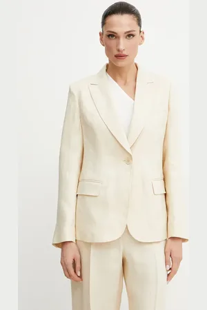 Max Mara Plátěné sako barva, jednořadé, hladké, 2515041012600