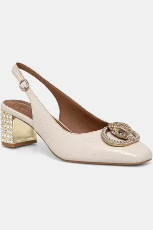 Kurt Geiger Kožené lodičky Chelsea Block Slingback barva, na podpatku, s odkrytou patou, 3415024189