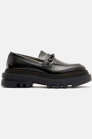 AllSaints Kožené mokasíny Alexia Chain Loafer dámské, barva, na platformě, W060FB