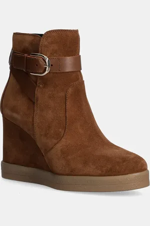 Geox Semišové boty D ELIDEA WEDGE dámské, barva, na klínku, D46VQA 02243 CD500