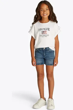 Tommy Hilfiger Dětské riflové kraťasy barva, hladké, KG0KG08592
