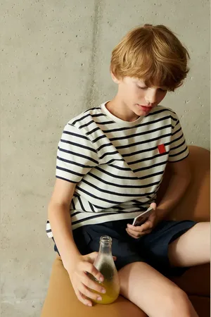 Liewood Dětské tričko Sixten Stripe Shortsleeve T-shirt tmavomodrá barva, LW19079