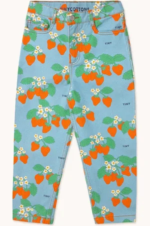 Tiny Cottons Dětské rifle STRAWBERRIES STRAIGHT JEANS SS25-217
