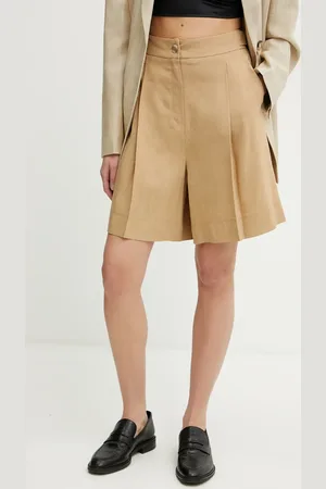 MARELLA Šortky s příměsí lnu SAGITTA barva, high waist, 2513141015200