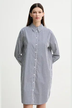 Marc O’ Polo Bavlněné šaty tmavomodrá barva, mini, oversize, 502081321047