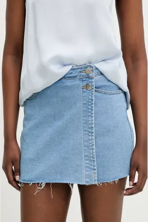 ANSWEAR Džínové šortky dámské, barva, hladké, high waist