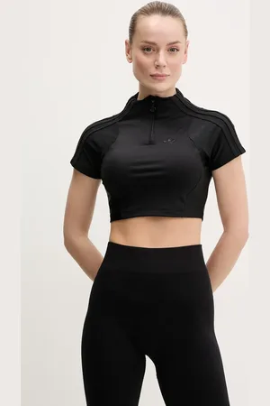 adidas Tričko Zip Up Crop Top barva, s pologolfem, JJ0917
