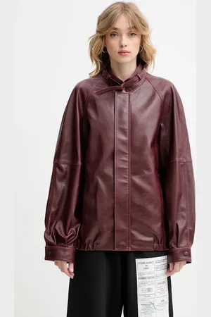 Maison Margiela Bunda vínová barva, přechodná, S62AN0148