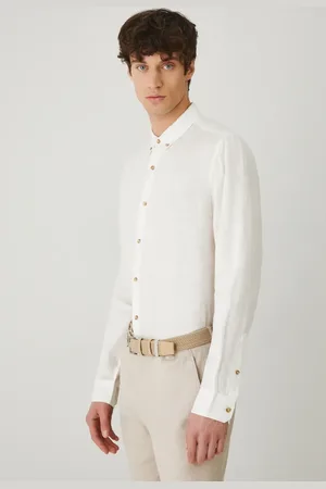 MEDICINE Lněná košile pánská, barva, regular, s límečkem button-down