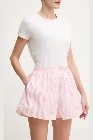 Lacoste Bavlněné šortky dámské, barva, vzorované, high waist, FF9835