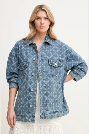 Michael Kors Džínová bunda dámská, barva, přechodná, oversize, MS51020H2P
