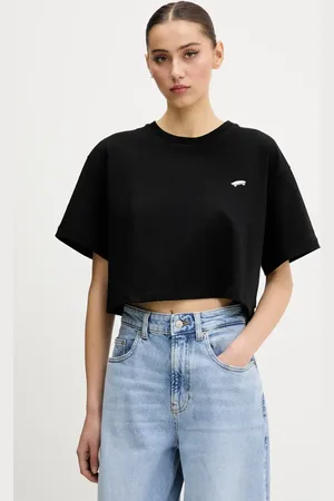 Vans Bavlněné tričko barva, VN000P5QBLK1