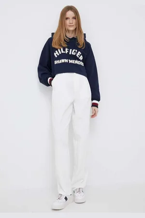Tommy Hilfiger Bavlněné kalhoty x Shawn Mendes barva, široké, high waist