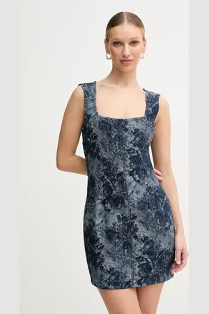 Guess Šaty EDEN tmavomodrá barva, mini, W5GK73 D5O70