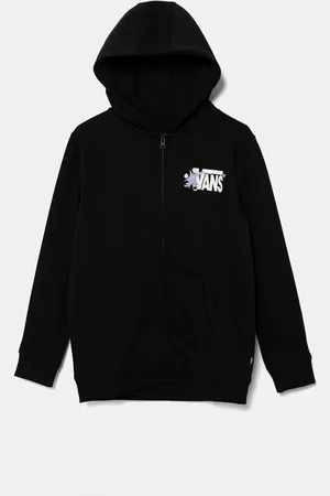 Vans Dětská mikina VSuper FZ barva, s kapucí, s potiskem, VN000MHRBLK1