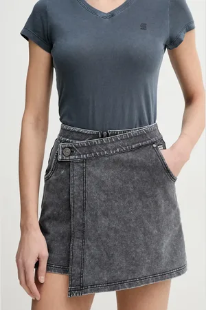 G-Star Džínová kalhotová sukně barva, high waist, D26107-D966