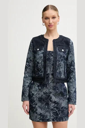 Guess Džínová bunda FINLEY tmavomodrá barva, přechodná, W5GN79 D5O70