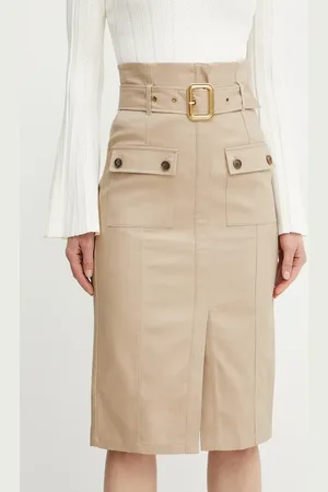 Guess Bavlněná sukně CINDY barva, midi, pouzdrová, 5GGD02 7293A