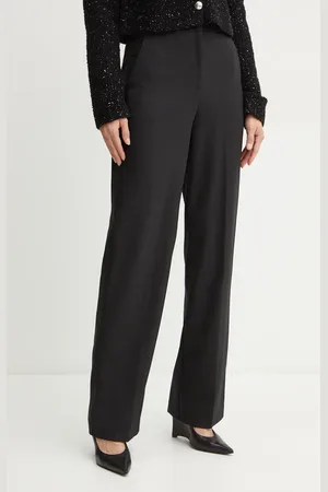 Patrizia Pepe Kalhoty s příměsí vlny barva, jednoduché, high waist, 2P1631 A475