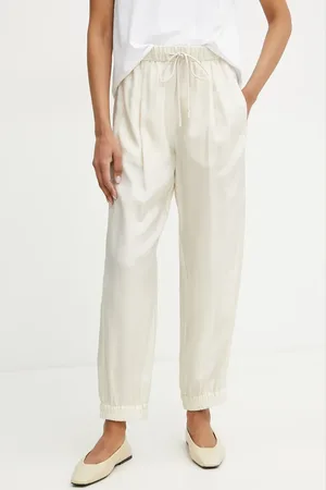 MARELLA Hedvábné kalhoty ABETAIA dámské, barva, high waist, 2513131095200