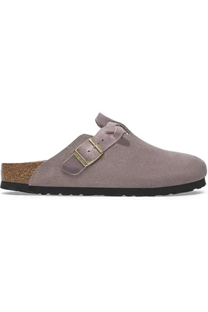Birkenstock Semišové pantofle Boston Braided dámské, barva, 1029122