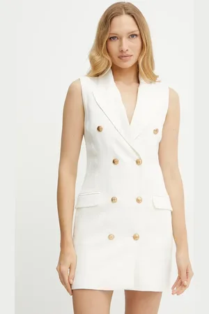 Elisabetta Franchi Lněné šaty barva, mini, AB85352E2