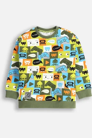 COCCODRILLO Dětská bavlněná mikina více barev, vzorovaná, GAMER BOY KIDS