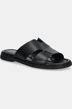 Tommy Hilfiger Kožené pantofle PREMIUM HILFIGER SLIPON LH SAND pánské, barva, FM0FM05357