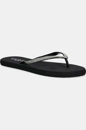 Guess Žabky FLIP FLOP RHINESTONE dámské, barva, na plochém podpatku, E5GZ05 BB00F