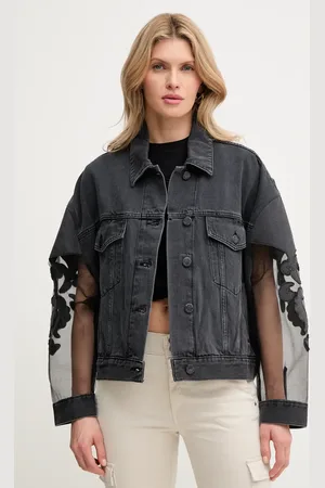 Pinko Džínová bunda barva, přechodná, oversize, 104697 A2F4