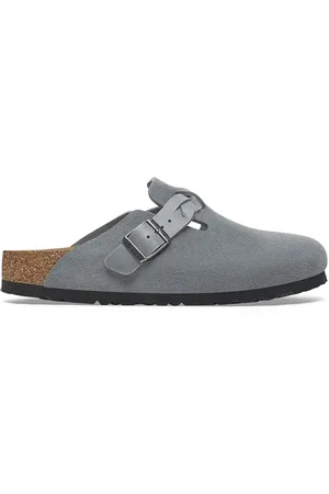 Birkenstock Semišové pantofle Boston Braided dámské, barva, 1029086
