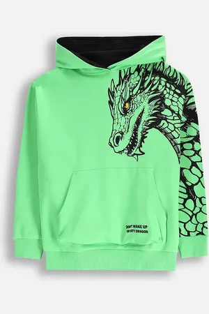 COCCODRILLO Dětská mikina barva, s kapucí, s potiskem, DRAGONS BOY JUNIOR