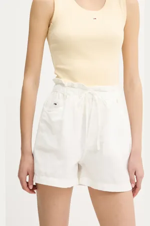 Tommy Hilfiger Šortky s příměsí lnu barva, high waist, DW0DW20360