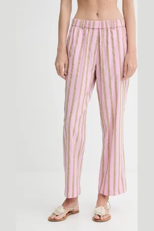 STINE GOYA Bavlněné kalhoty dámské, barva, jednoduché, high waist, SG-SS25-P079-2344