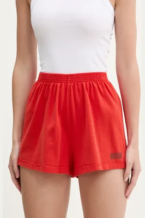 American Vintage Bavlněné šortky dámské, barva, hladké, medium waist, FAZ09AE25