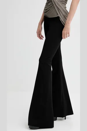 Rick Owens Kalhoty dámské, barva, zvony, high waist, LI01E4338JCVS