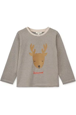 Liewood Dětské bavlněné tričko s dlouhým rukávem Apia Placement Longsleeve T-shirt tmavomodrá barva, s potiskem, LW19562