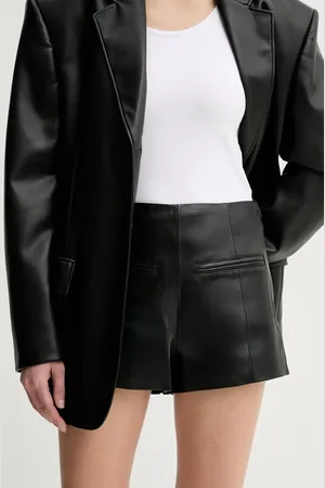 Gestuz Kožené šortky dámské, barva, hladké, high waist, 10909942
