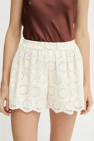 Twin-Set Bavlněné šortky dámské, barva, vzorované, high waist, 251TT2363