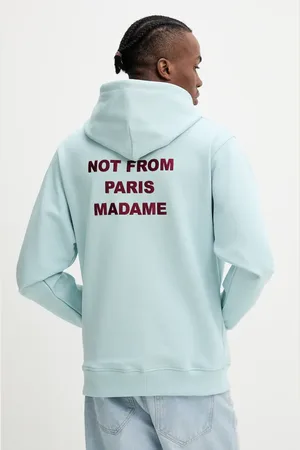 Drôle de Monsieur Bavlněná mikina Le Hoodie Slogan pánská, barva, s kapucí, s potiskem, G-HO162-CO127-LBE