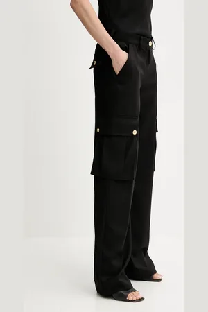 Roberto Cavalli Kalhoty dámské, barva, široké, high waist, 78PAA115 N0463