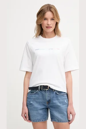 Benetton Bavlněné tričko dámské, barva, 3BL0D109D