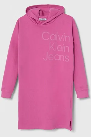 Calvin Klein Dětské bavlněné šaty barva, mini