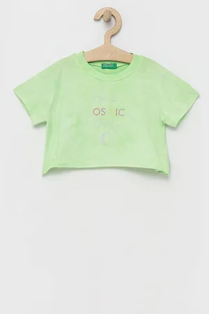 Benetton Dětské bavlněné tričko barva