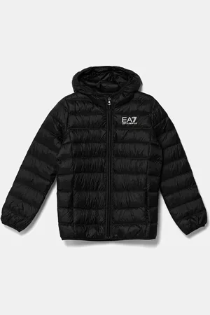 EA7 Dětská péřová bunda tmavomodrá barva, 7B000035 AF12477