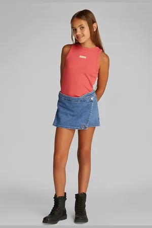 Calvin Klein Dětské riflové kraťasy barva, hladké, IG0IG02887