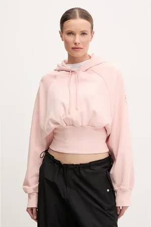 adidas Bavlněná mikina dámská, barva, s kapucí, hladká, JJ4161