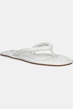 Naked Wolfe Kožené žabky Grenada dámské, barva, na plochém podpatku, Grenada White Leather